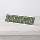 Seamless pattern with golden ferns bureau naambordje (Voorkant)