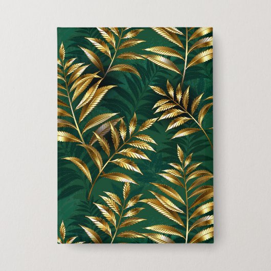 Seamless pattern with golden ferns button (Voorkant)