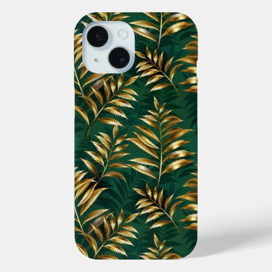 Seamless pattern with golden ferns Case-Mate iPhone case (Achterkant)