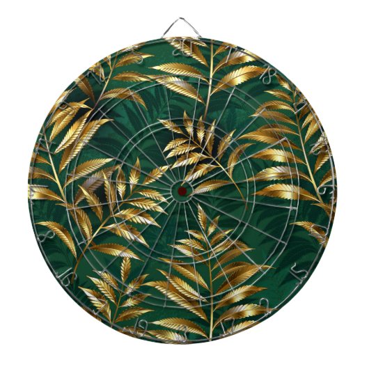 Seamless pattern with golden ferns dartbord (Voorkant)