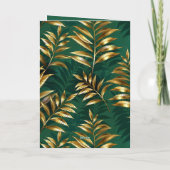 Seamless pattern with golden ferns feestdagen kaart (Achterkant)