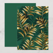 Seamless pattern with golden ferns feestdagenkaart (Voorkant / Achterkant)