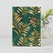 Seamless pattern with golden ferns feestdagenkaart (Staand voorkant)