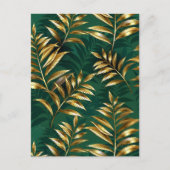Seamless pattern with golden ferns feestdagenkaart (Voorkant)