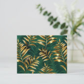 Seamless pattern with golden ferns feestdagenkaart (Staand voorkant)
