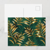 Seamless pattern with golden ferns feestdagenkaart (Voorkant / Achterkant)