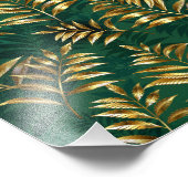 Seamless pattern with golden ferns foto afdruk (Hoek)