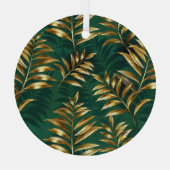 Seamless pattern with golden ferns glas ornament (Achterkant)