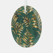 Seamless pattern with golden ferns glas ornament (Voorkant links)