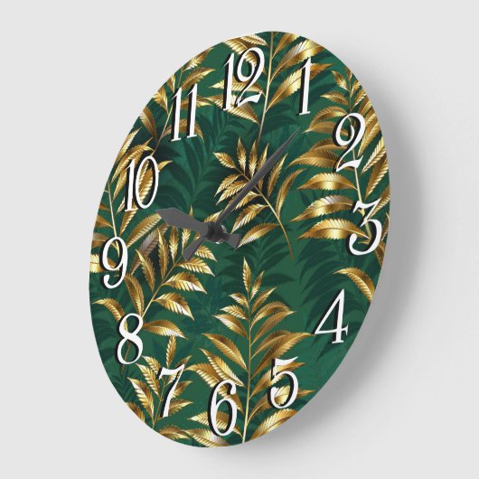 Seamless pattern with golden ferns grote klok (Hoek)