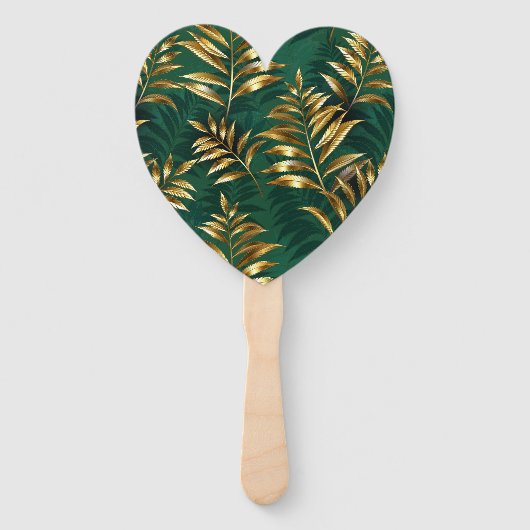 Seamless pattern with golden ferns handwaaier (Achterkant)