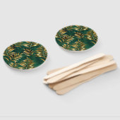 Seamless pattern with golden ferns handwaaier (Niet-gemonteerd)