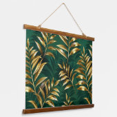 Seamless pattern with golden ferns hangend wandkleed (Gebogen)