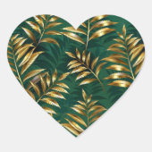 Seamless pattern with golden ferns hart sticker (Voorkant)