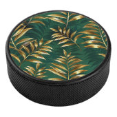 Seamless pattern with golden ferns hockey puck (3/4)