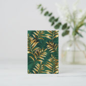 Seamless pattern with golden ferns informatiekaartje (Staand voorkant)