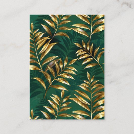 Seamless pattern with golden ferns informatiekaartje (Voorkant)
