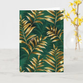 Seamless pattern with golden ferns kaart (Gele Bloem)