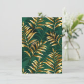 Seamless pattern with golden ferns kaart (Staand voorkant)