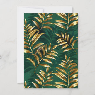 Seamless pattern with golden ferns kaart