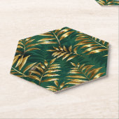 Seamless pattern with golden ferns kartonnen onderzetters (Schuin)