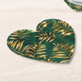 Seamless pattern with golden ferns kartonnen onderzetters (Gekanteld)