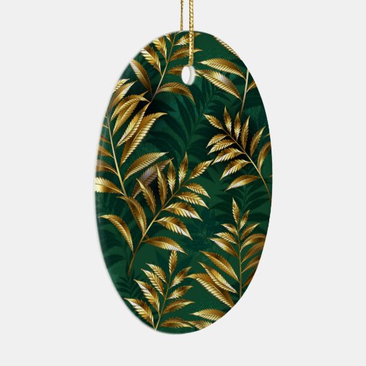 Seamless pattern with golden ferns keramisch ornament (Rechts)