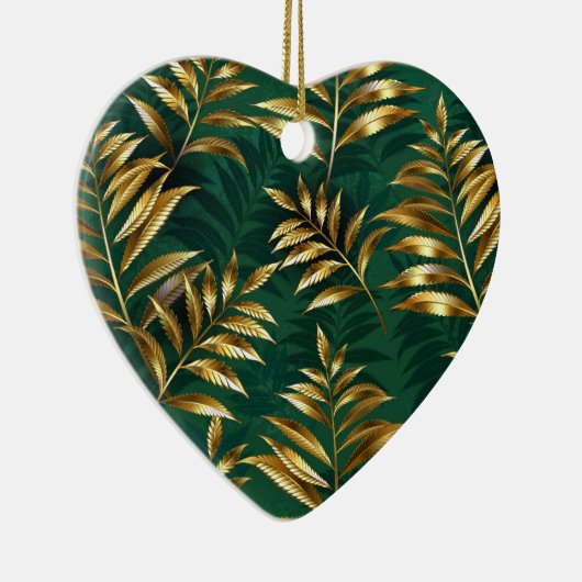 Seamless pattern with golden ferns keramisch ornament (Rechts)