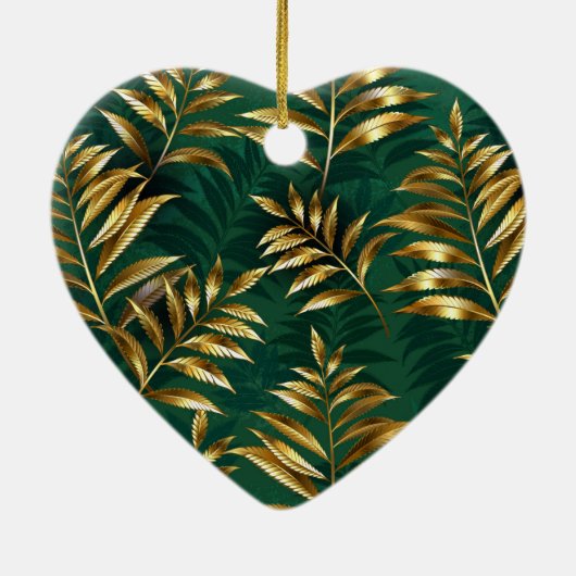Seamless pattern with golden ferns keramisch ornament (Achterkant)