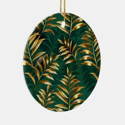 Seamless pattern with golden ferns keramisch ornament (Rechts)