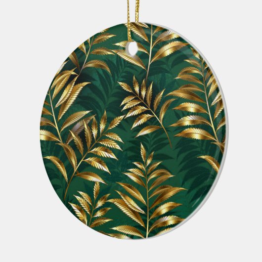 Seamless pattern with golden ferns keramisch ornament (Links)