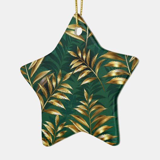 Seamless pattern with golden ferns keramisch ornament (Links)