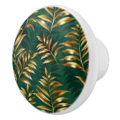 Seamless pattern with golden ferns keramische knop (Rechts)