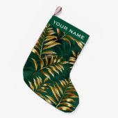 Seamless pattern with golden ferns kleine kerstsok (Voorkant (Hangend))