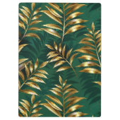 Seamless pattern with golden ferns klembord (Achterkant)
