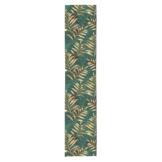Seamless pattern with golden ferns korte tafelloper (Voorkant)