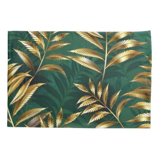 Seamless pattern with golden ferns kussensloop (Achterkant-Links)