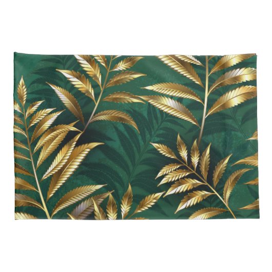 Seamless pattern with golden ferns kussensloop (Achterkant-Rechts)