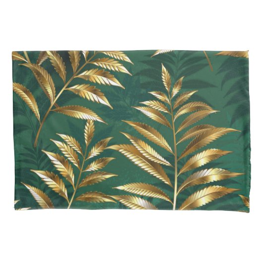 Seamless pattern with golden ferns kussensloop (Voorkant-Links)