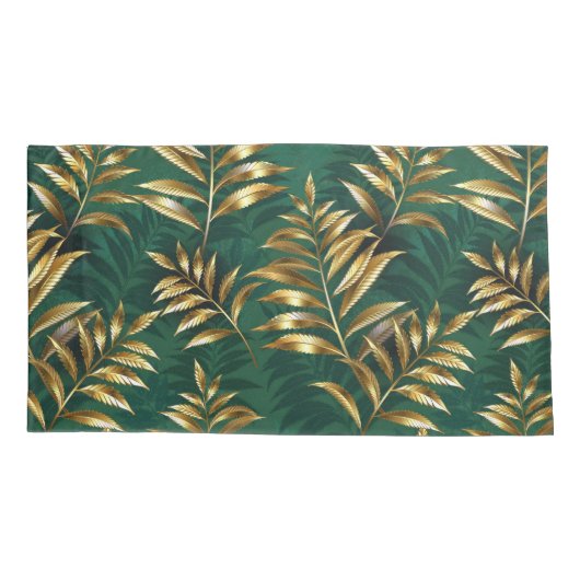 Seamless pattern with golden ferns kussensloop (Achterkant-Links)
