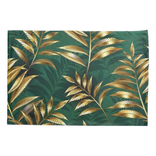 Seamless pattern with golden ferns kussensloop (Achterkant)