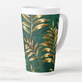 Seamless pattern with golden ferns latte mok (Rechterhoek)