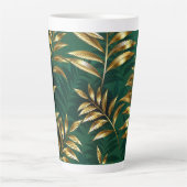 Seamless pattern with golden ferns latte mok (Voorkant)