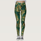 Seamless pattern with golden ferns leggings (Voorkant)