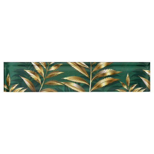 Seamless pattern with golden ferns naambordje (Voorkant)