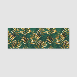 Seamless pattern with golden ferns naamplaatje
