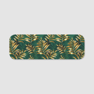 Seamless pattern with golden ferns naamplaatje