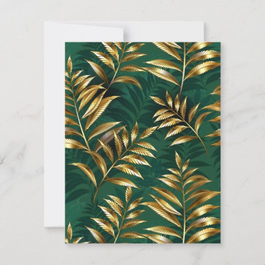 Seamless pattern with golden ferns notitiekaartje (Voorkant)