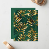 Seamless pattern with golden ferns notitiekaartje (Voorkant / Achterkant in situ)
