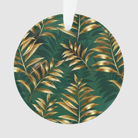 Seamless pattern with golden ferns ornament (voorkant)